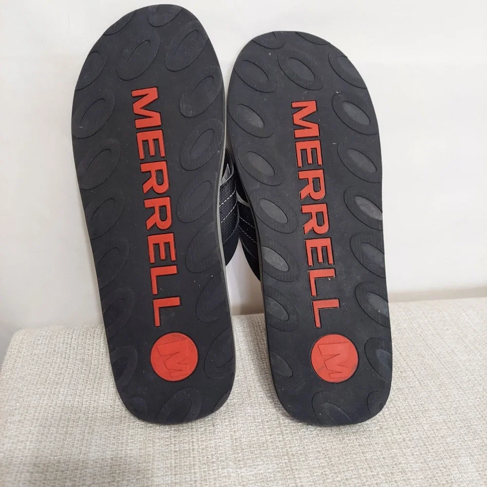 Merrell Flip Flop Sandals size‎ 12 Men Black Red Gray